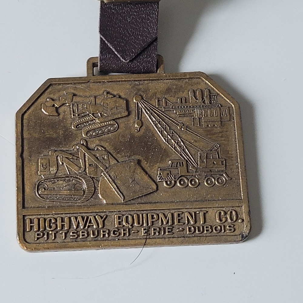 Vintage Highway Equipment Co. Brass Luggage Tag Keychain - Pittsburgh Erie PA